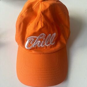 Orange 'Chill' Embroidered Cap